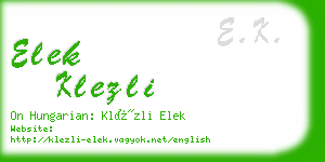 elek klezli business card